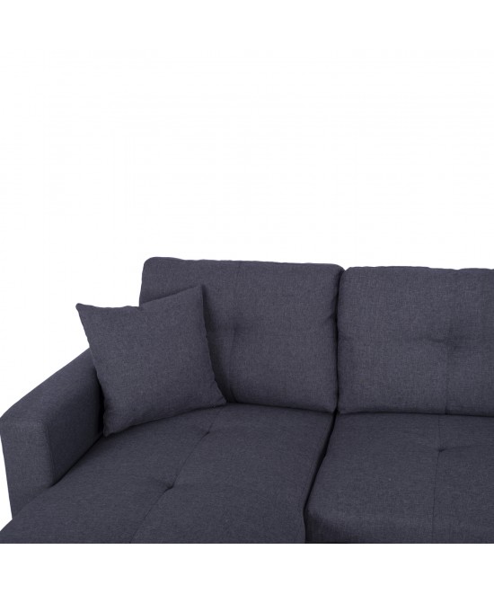 ΚΑΝΑΠΕΣ ΓΩΝΙΑ ΚΡΕΒΑΤΙ WAYNE 224x147x85Υεκ. HM3028.11 ΓΚΡΙ ΥΦΑΣΜΑ