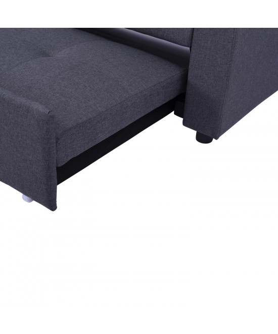 ΚΑΝΑΠΕΣ ΓΩΝΙΑ ΚΡΕΒΑΤΙ WAYNE 224x147x85Υεκ. HM3028.11 ΓΚΡΙ ΥΦΑΣΜΑ