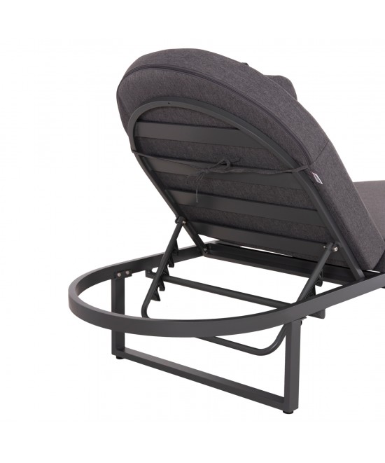 ΕΠΑΓΓΕΛΜATIKH ΞΑΠΛΩΣΤΡΑ MALLOW HM10715.03 ΣΚΟΥΡΟ ΓΚΡΙ ΑΛΟΥΜΙΝΙΟ & ΜΑΞΙΛΑΡΙ 198x71x103Υεκ