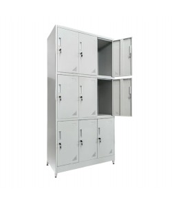 ΦΟΡΙΑΜΟΣ ΜΕΤΑΛΛΙΚΟΣ MALMOE ΜΕ ΠΟΔΙΑ-9 ΝΤΟΥΛΑΠΙΑ HM21105 ΓΚΡΙ 90x45x195Υεκ.