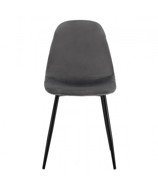 ΚΑΡΕΚΛΑ LEONARDO ΒΕΛΟΥΔΟ ΓΚΡΙ ΜΕ ΜΕΤΑΛΛΙΚΑ ΠΟΔΙΑ 45x53x85Υ εκ. HM00100.01