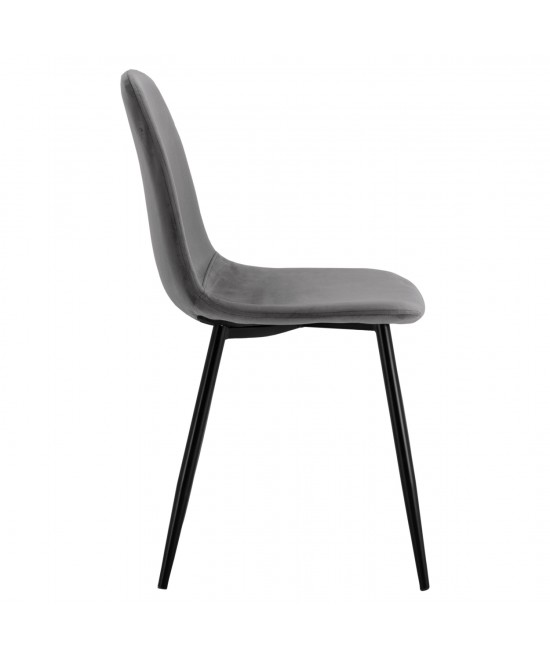 ΚΑΡΕΚΛΑ LEONARDO ΒΕΛΟΥΔΟ ΓΚΡΙ ΜΕ ΜΕΤΑΛΛΙΚΑ ΠΟΔΙΑ 45x53x85Υ εκ. HM00100.01