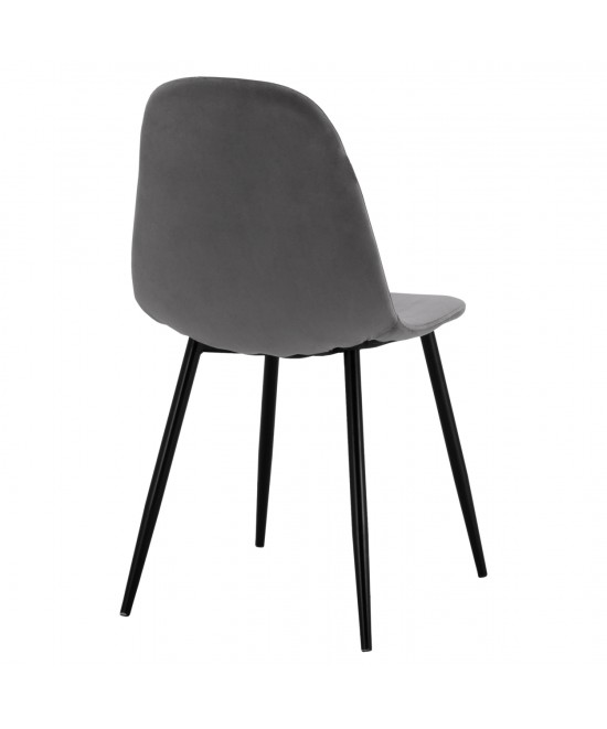 ΚΑΡΕΚΛΑ LEONARDO ΒΕΛΟΥΔΟ ΓΚΡΙ ΜΕ ΜΕΤΑΛΛΙΚΑ ΠΟΔΙΑ 45x53x85Υ εκ. HM00100.01