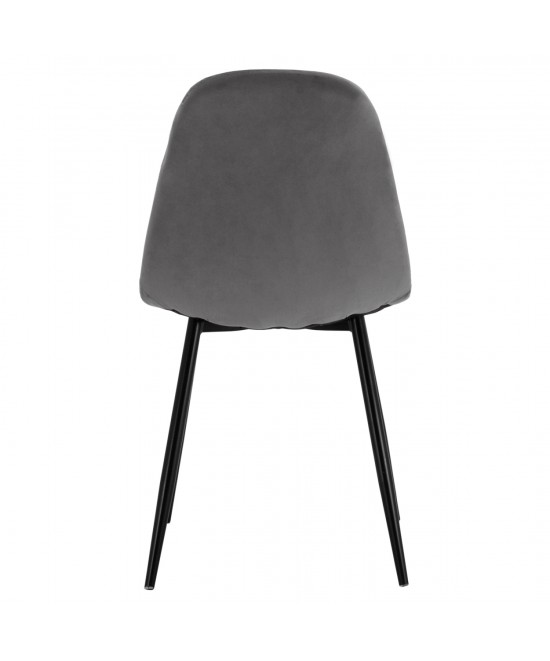 ΚΑΡΕΚΛΑ LEONARDO ΒΕΛΟΥΔΟ ΓΚΡΙ ΜΕ ΜΕΤΑΛΛΙΚΑ ΠΟΔΙΑ 45x53x85Υ εκ. HM00100.01