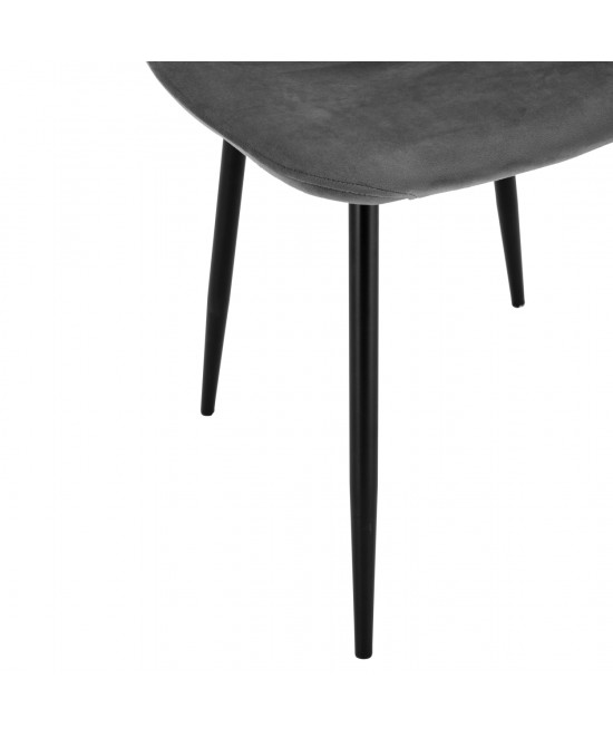 ΚΑΡΕΚΛΑ LEONARDO ΒΕΛΟΥΔΟ ΓΚΡΙ ΜΕ ΜΕΤΑΛΛΙΚΑ ΠΟΔΙΑ 45x53x85Υ εκ. HM00100.01