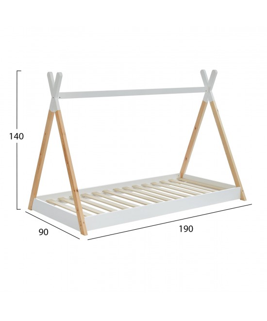 ΚΡΕΒΑΤΙ ΠΑΙΔΙΚΟ MUNK HM699.03 τ.MONTESSORI ΞΥΛΟ ΠΕΥΚΟΥ ΦΥΣΙΚΟ-ΛΕΥΚΟ- 190x90εκ
