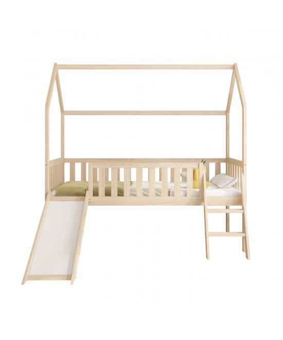 ΠΑΙΔΙΚΟ ΚΡΕΒΑΤΙ τ.MONTESSORI ΜΕ ΤΣΟΥΛΗΘΡΑ PHYLLIS HM701.01 ΞΥΛΟ ΠΕΥΚΟΥ ΦΥΣΙΚΟ ΓΙΑ 90x190εκ