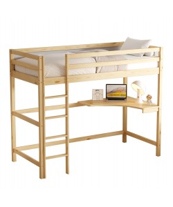 ΠΑΙΔΙΚΟ ΚΡΕΒΑΤΙ ΚΟΥΚΕΤΑ ΜΕ ΓΡΑΦΕΙΟ AKRON HM702.01 ΞΥΛΟ ΠΕΥΚΟΥ ΦΥΣΙΚΟ-ΣΤΡΩΜΑ 90x190εκ