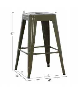 ΣΚΑΜΠΟ ΜΕΣΑΙΟΥ ΥΨΟΥΣ ΜΕΤΑΛΛΙΚΟ MELITA-PRO HM8573.43 DARK OLIVE GREEN 43x43x67Υεκ.