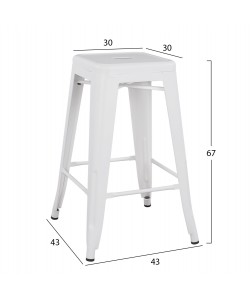 ΣΚΑΜΠΟ ΜΕΣΑΙΟΥ ΥΨΟΥΣ ΜΕΤΑΛΛΙΚΟ MELITA-PRO HM8573.41 ΛΕΥΚΟ ΜΑΤ 43x43x67Υεκ.