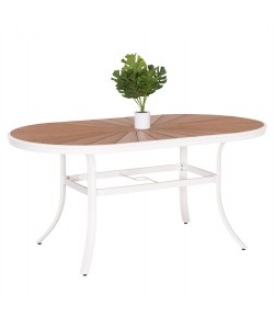 ΤΡΑΠΕΖΙ ΕΞΩΤ.ΧΩΡΟΥ TELAMO HM6288.02 ΑΛΟΥΜΙΝΙΟ ΛΕΥΚΟ & POLYWOOD 160X90Χ73.5Υεκ.