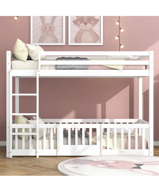 ΠΑΙΔΙΚΗ ΚΟΥΚΕΤΑ τ.MONTESSORI ΜΕ ΠΑΡΚΑΚΙ PLAYKID HM703.03 ΞΥΛΟ ΠΕΥΚΟΥ ΛΕΥΚΟ ΓΙΑ 190x90εκ