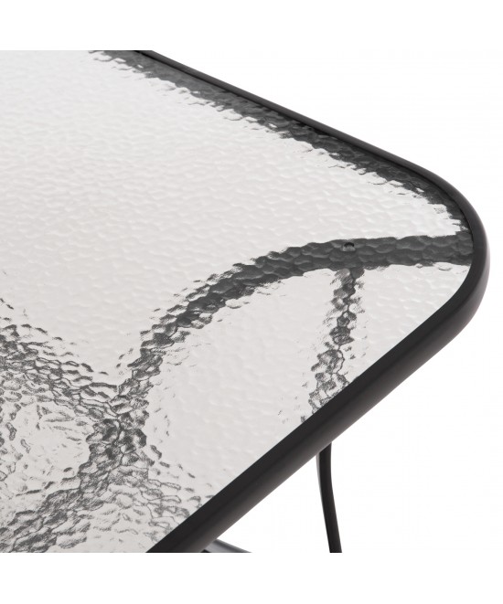 ΤΡΑΠΕΖΙ BRUNO 150X90Χ72Υεκ. ΜΕΤΑΛΛΙΚΟ ΜΑΥΡΟ ΜΕ ΓΥΑΛΙΝΗ ΕΠΙΦΑΝΕΙΑ HM5145.03