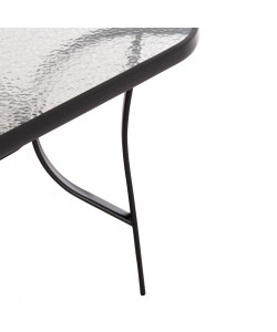 ΤΡΑΠΕΖΙ BRUNO 150X90Χ72Υεκ. ΜΕΤΑΛΛΙΚΟ ΜΑΥΡΟ ΜΕ ΓΥΑΛΙΝΗ ΕΠΙΦΑΝΕΙΑ HM5145.03