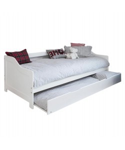 ΚΑΝΑΠΕΣ ΚΡΕΒΑΤΙ TRADDY HM704.03 ΞΥΛΟ ΠΕΥΚΟΥ ΛΕΥΚΟ ΓΙΑ ΣΤΡΩΜΑΤΑ 190x90εκ