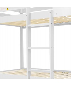 ΠΑΙΔΙΚΗ ΚΟΥΚΕΤΑ ΣΠΙΤΑΚΙ  τ.MONTESSORI HOOD HM705.03 ΞΥΛΟ ΠΕΥΚΟΥ ΣΕ ΛΕΥΚΟ-ΣΤΡΩΜΑΤΑ 190x90εκ