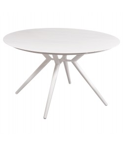 ΤΡΑΠΕΖΙ ΑΛΟΥΜΙΝΙΟΥ ΣΤΡΟΓΓΥΛΟ HIGER HM6290.01 ΓΚΡΙ Φ126x74Υεκ.