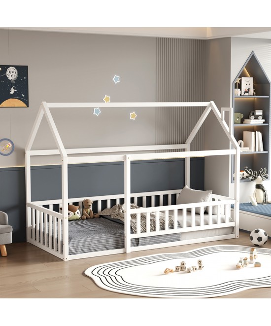 ΚΡΕΒΑΤΙ ΠΑΙΔΙΚΟ ΜΕ ΚΑΓΚΕΛΟ HOUSER HM706.03 τ.MONTESSORI ΞΥΛΟ ΠΕΥΚΟ ΛΕΥΚΟ-190x90εκ