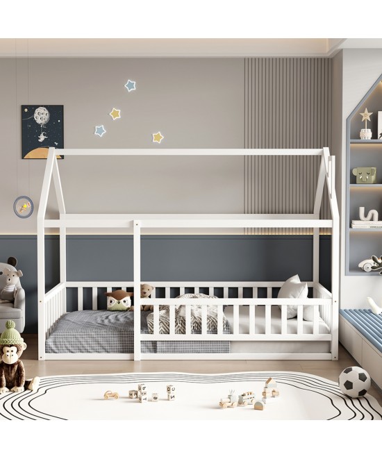 ΚΡΕΒΑΤΙ ΠΑΙΔΙΚΟ ΜΕ ΚΑΓΚΕΛΟ HOUSER HM706.03 τ.MONTESSORI ΞΥΛΟ ΠΕΥΚΟ ΛΕΥΚΟ-190x90εκ