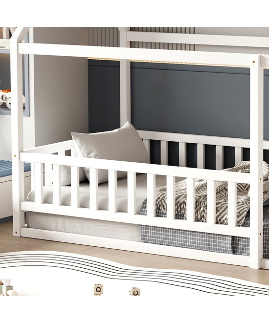 ΚΡΕΒΑΤΙ ΠΑΙΔΙΚΟ ΜΕ ΚΑΓΚΕΛΟ HOUSER HM706.03 τ.MONTESSORI ΞΥΛΟ ΠΕΥΚΟ ΛΕΥΚΟ-190x90εκ