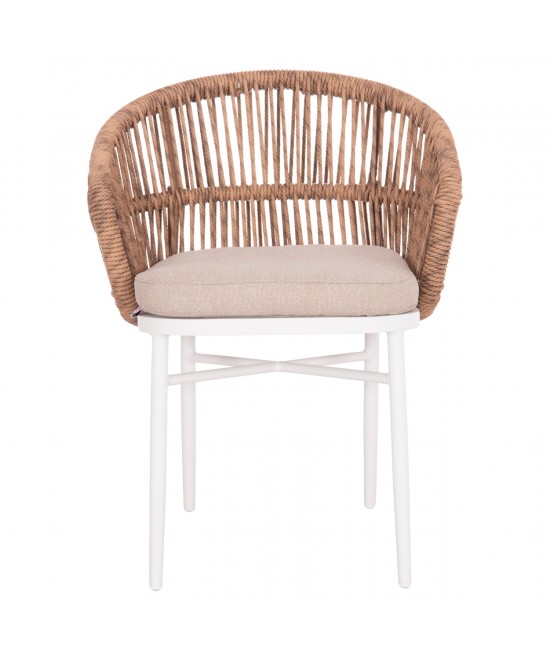 ΠΟΛΥΘΡΟΝΑ ΑΛΟΥΜΙΝΙΟΥ ORIN HM6265.02 ΛΕΥΚΗ-P.E.RATTAN ΦΥΣΙΚΟ-ΜΠΕΖ ΜΑΞΙΛΑΡΙΑ 58x61x75Υ