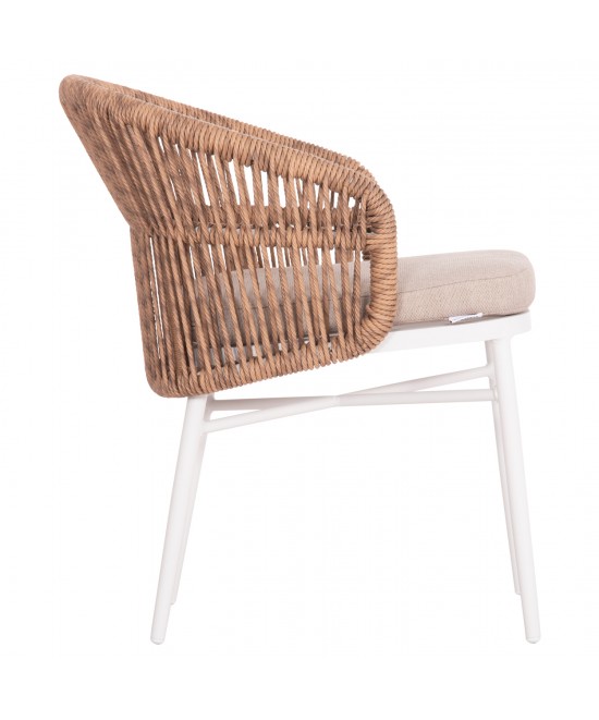 ΠΟΛΥΘΡΟΝΑ ΑΛΟΥΜΙΝΙΟΥ ORIN HM6265.02 ΛΕΥΚΗ-P.E.RATTAN ΦΥΣΙΚΟ-ΜΠΕΖ ΜΑΞΙΛΑΡΙΑ 58x61x75Υ