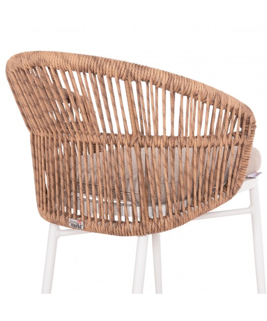 ΠΟΛΥΘΡΟΝΑ ΑΛΟΥΜΙΝΙΟΥ ORIN HM6265.02 ΛΕΥΚΗ-P.E.RATTAN ΦΥΣΙΚΟ-ΜΠΕΖ ΜΑΞΙΛΑΡΙΑ 58x61x75Υ