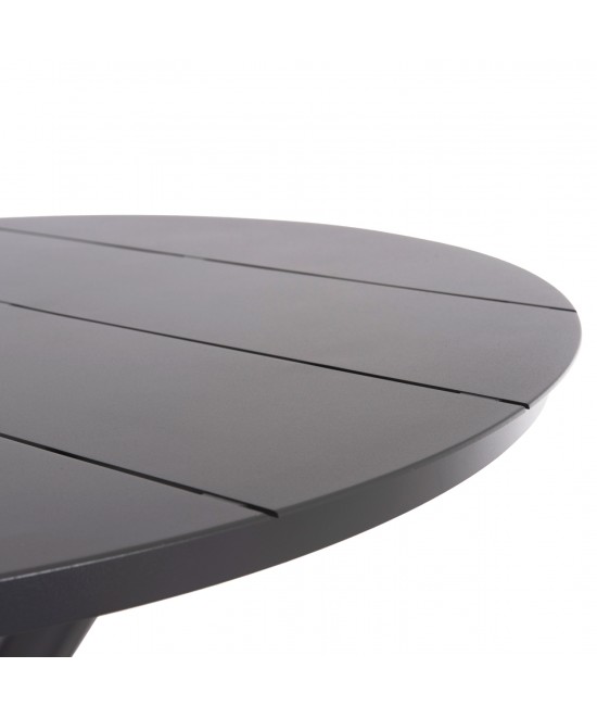 ΤΡΑΠΕΖΙ ΣΤΡΟΓΓΥΛΟ ΑΛΟΥΜΙΝΙΟΥ HIGER HM6289.01 ΓΚΡΙ Φ90x74Yεκ.