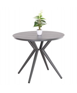 ΤΡΑΠΕΖΙ ΣΤΡΟΓΓΥΛΟ ΑΛΟΥΜΙΝΙΟΥ HIGER HM6289.01 ΓΚΡΙ Φ90x74Yεκ.