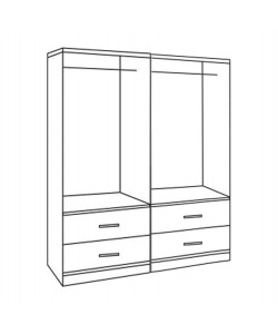 ΣΕΤ 2 ΤΜΧ ΝΤΟΥΛΑΠΑ 4ΦΥΛΛΗ ΜΕ 4 ΣΥΡΤΑΡΙΑ ZEBRANO 160X42X181 HM11349.01