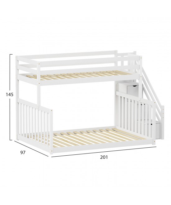 ΠΑΙΔΙΚH ΚΟΥΚΕΤΑ τ.MONTESSORI BEAMER HM711.03 ΞΥΛΟ ΠΕΥΚΟΥ ΣΕ ΛΕΥΚΟ-ΣΤΡΩΜΑΤΑ 90-140x190εκ