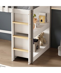 ΠΑΙΔΙΚΟ ΚΡΕΒΑΤΙ τ.MONTESSORI ΜΕ ΠΛΑΙΝΑ ΡΑΦΙΑ HOMI HM712 ΞΥΛΟ ΠΕΥΚΟΥ ΛΕΥΚΟ-ΓΚΡΙ-ΣΤΡΩΜΑ 90x190εκ