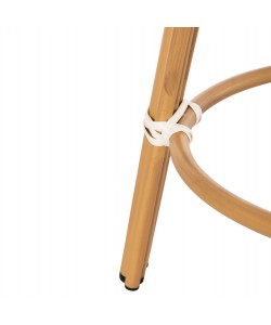 ΣΚΑΜΠΟ ΑΛΟΥΜΙΝΙΟΥ ΜΕΣ.ΥΨΟΥΣ CHINO HM6286.03 BAMBOO LOOK & TEXTILENE ΜΑΥΡΟ 43x43x65Υεκ
