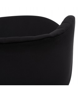 ΠΟΛΥΘΡΟΝΑΚΙ LEAH HM8543.04 ΜΕ ΒΕΛΟΥΔΟ ΜΑΥΡΟ ΚΑΙ ΜΕΤΑΛΛΙΚΑ ΠΟΔΙΑ 53x57x81 εκ.