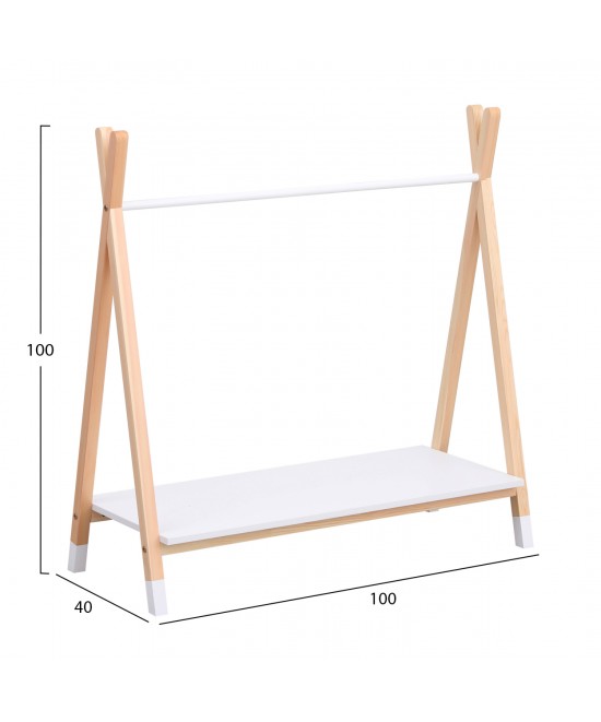 ΚΡΕΜΑΣΤΡΑ ΠΑΙΔΙΚH ΜΕ ΡΑΦΙ PASCHAL HM2490.03 ΜΕΛΑΜΙΝΗ-ΞΥΛΟ ΠΕΥΚΟΥ 100x40x100Υεκ