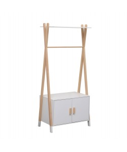 ΚΡΕΜΑΣΤΡΑ ΠΑΙΔΙΚH ΜΕ ΝΤΟΥΛΑΠΙ PASCHAL HM2495.03 ΜΕΛΑΜΙΝΗ-ΞΥΛΟ ΠΕΥΚΟΥ 76x44x170Υεκ