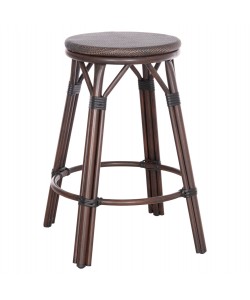 ΣΚΑΜΠΟ ΑΛΟΥΜΙΝΙΟΥ ΜΕΣ.ΥΨΟΥΣ CHINO HM6286.01 BAMBOO LOOK & TEXTILENE ΚΑΦΕ 43x43x65Υεκ