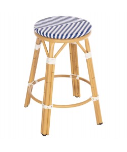 ΣΚΑΜΠΟ ΑΛΟΥΜΙΝΙΟΥ ΜΕΣ.ΥΨΟΥΣ CHINO HM6286.05 BAMBOO LOOK & TEXTILENE ΜΠΛΕ 43x43x65Υεκ