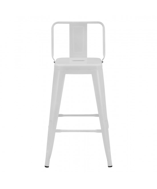 ΣΚΑΜΠΟ ΜΕΣΑΙΟΥ ΥΨΟΥΣ ΜΕΤΑΛΛΙΚΟ MELITA ΜΕ ΠΛΑΤΗ ΣΕ ΛΕΥΚΟ ΜΑΤ HM8574.31 42x42x89,5Υ εκ.