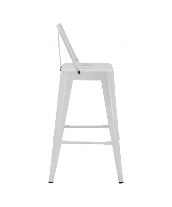 ΣΚΑΜΠΟ ΜΕΣΑΙΟΥ ΥΨΟΥΣ ΜΕΤΑΛΛΙΚΟ MELITA ΜΕ ΠΛΑΤΗ ΣΕ ΛΕΥΚΟ ΜΑΤ HM8574.31 42x42x89,5Υ εκ.