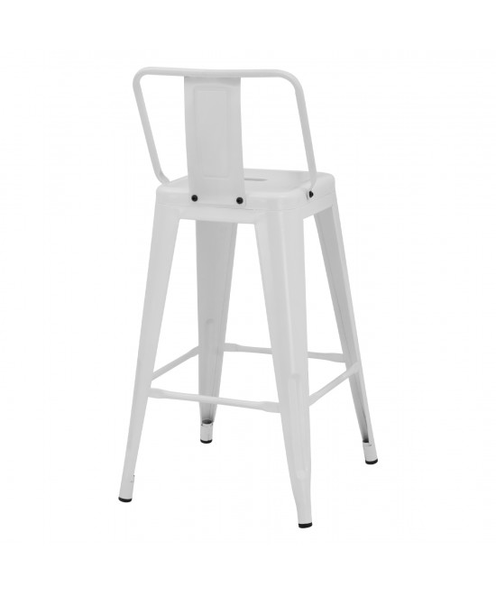 ΣΚΑΜΠΟ ΜΕΣΑΙΟΥ ΥΨΟΥΣ ΜΕΤΑΛΛΙΚΟ MELITA ΜΕ ΠΛΑΤΗ ΣΕ ΛΕΥΚΟ ΜΑΤ HM8574.31 42x42x89,5Υ εκ.