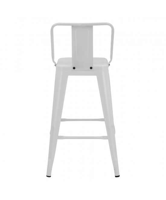 ΣΚΑΜΠΟ ΜΕΣΑΙΟΥ ΥΨΟΥΣ ΜΕΤΑΛΛΙΚΟ MELITA ΜΕ ΠΛΑΤΗ ΣΕ ΛΕΥΚΟ ΜΑΤ HM8574.31 42x42x89,5Υ εκ.