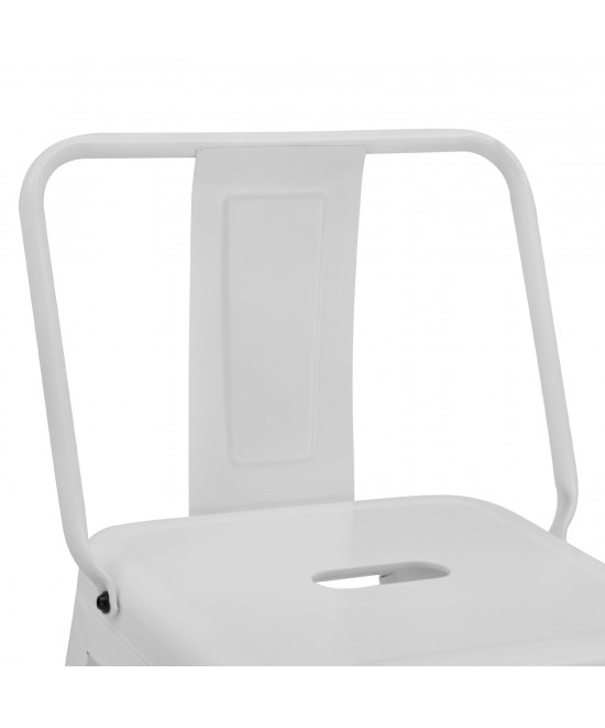 ΣΚΑΜΠΟ ΜΕΣΑΙΟΥ ΥΨΟΥΣ ΜΕΤΑΛΛΙΚΟ MELITA ΜΕ ΠΛΑΤΗ ΣΕ ΛΕΥΚΟ ΜΑΤ HM8574.31 42x42x89,5Υ εκ.