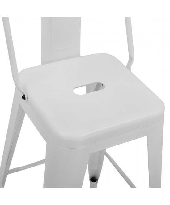 ΣΚΑΜΠΟ ΜΕΣΑΙΟΥ ΥΨΟΥΣ ΜΕΤΑΛΛΙΚΟ MELITA ΜΕ ΠΛΑΤΗ ΣΕ ΛΕΥΚΟ ΜΑΤ HM8574.31 42x42x89,5Υ εκ.