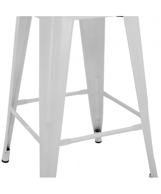 ΣΚΑΜΠΟ ΜΕΣΑΙΟΥ ΥΨΟΥΣ ΜΕΤΑΛΛΙΚΟ MELITA ΜΕ ΠΛΑΤΗ ΣΕ ΛΕΥΚΟ ΜΑΤ HM8574.31 42x42x89,5Υ εκ.