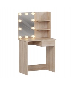 ΤΟΥΑΛΕΤΑ ΜΕ ΦΩΤΙΣΜΟ LED & ΡΑΦΙΑ LAURYN HM2501.01 ΜΕΛΑΜΙΝΗ ΣΕ SONAMA 75x40x134.5Υεκ