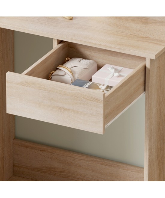 ΤΟΥΑΛΕΤΑ ΜΕ ΦΩΤΙΣΜΟ LED & ΡΑΦΙΑ LAURYN HM2501.01 ΜΕΛΑΜΙΝΗ ΣΕ SONAMA 75x40x134.5Υεκ