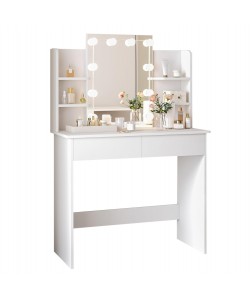 ΤΟΥΑΛΕΤΑ ΜΕ ΦΩΤΙΣΜΟ LED-ΡΑΦΙΑ-ΣΥΡΤΑΡΙΑ LAURYN HM2502.03 ΛΕΥΚΟ 108x40x140Υεκ