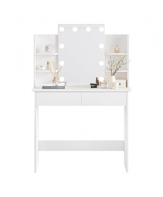 ΤΟΥΑΛΕΤΑ ΜΕ ΦΩΤΙΣΜΟ LED-ΡΑΦΙΑ-ΣΥΡΤΑΡΙΑ LAURYN HM2502.03 ΛΕΥΚΟ 108x40x140Υεκ