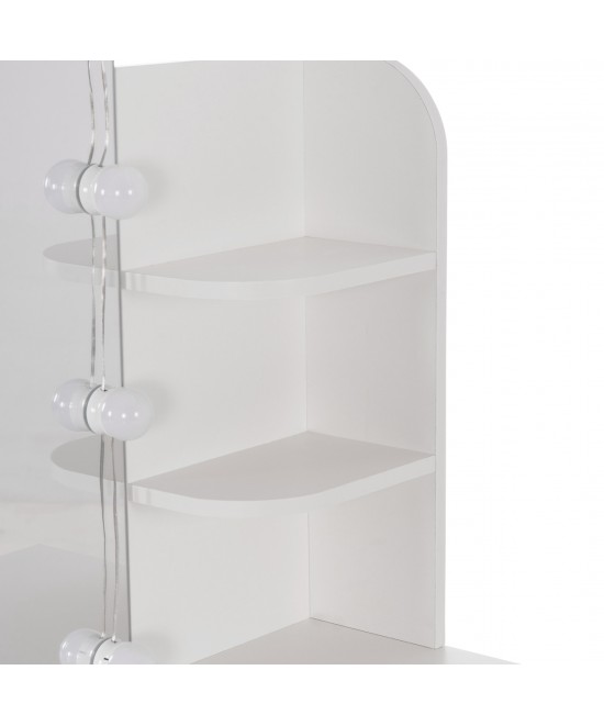 ΤΟΥΑΛΕΤΑ ΜΕ ΦΩΤΙΣΜΟ LED-ΡΑΦΙΑ-ΣΥΡΤΑΡΙΑ LAURYN HM2502.03 ΛΕΥΚΟ 108x40x140Υεκ